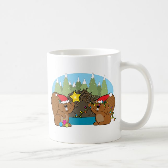 Taza De Café Navidad del castor (Derecha)