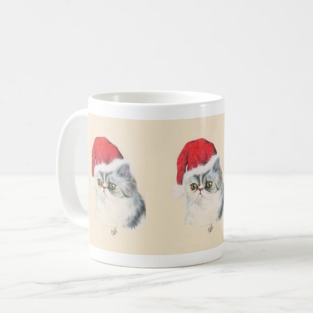 Taza De Café Navidad del gato (Anverso izquierdo)