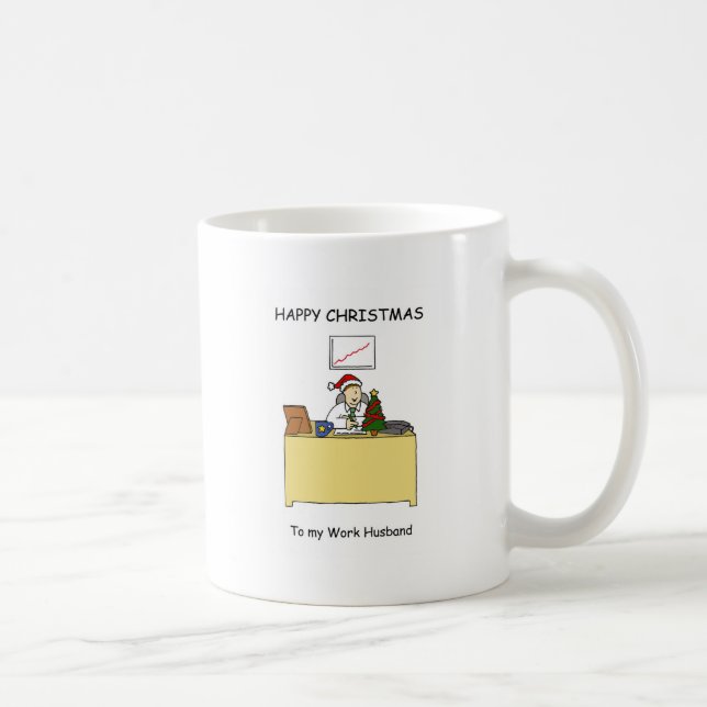 Taza De Café Navidad del marido del trabajo felices (Derecha)