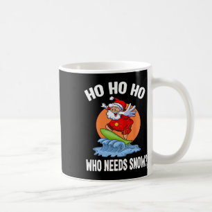 Taza De Café Navidad Divertida En Julio Santa Surfeando Playa D