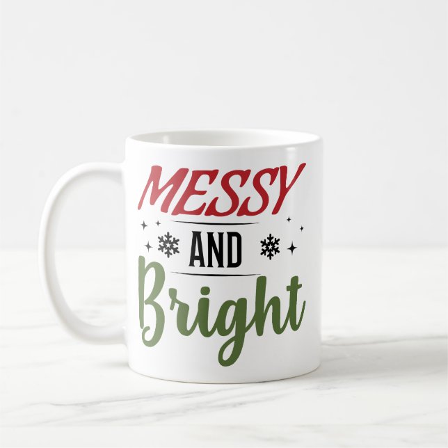 Taza De Café Navidad Divertida y Desordenada (Izquierda)