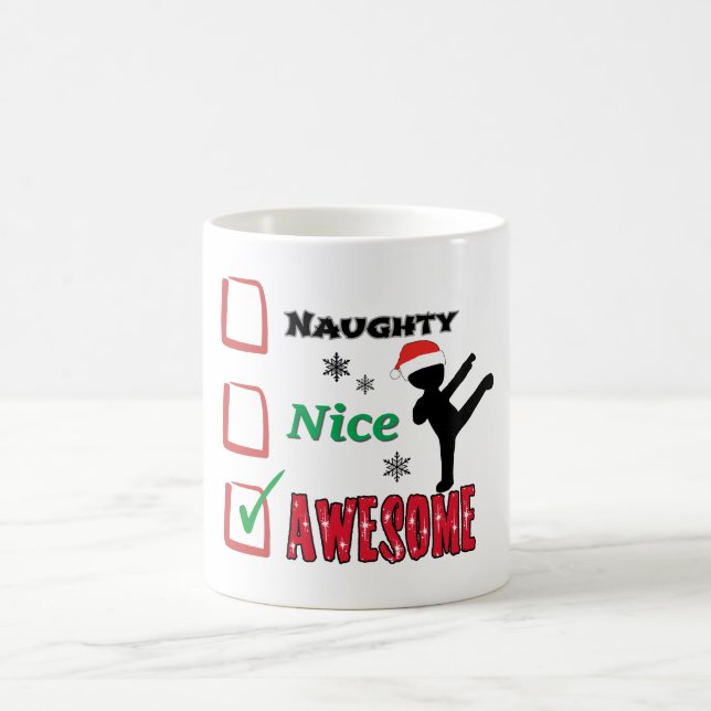 Taza De Café Navidad divertido de los artes marciales (Centro)