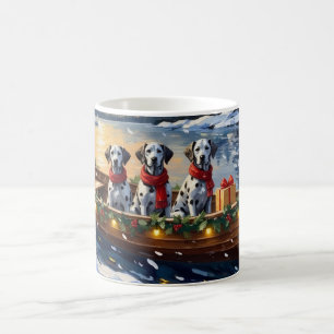 Taza De Café Navidad en Barco Dalmatas
