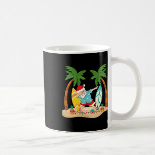 Taza De Café Navidad En Julio Dabbing Santa Playa Tropical Sur