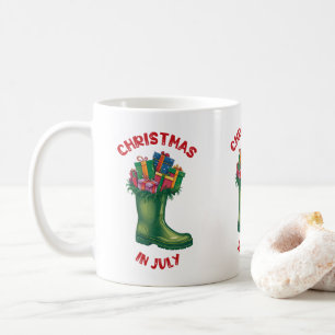 Taza De Café Navidad En Julio, La Bota De Buen Ánimo De Santa