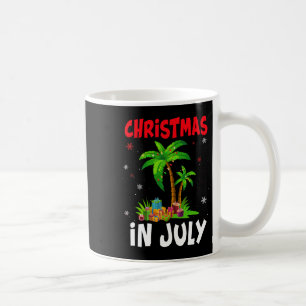 Taza De Café Navidad En Julio Palmera Árbol De Navidad Playa Ve