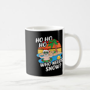 Taza De Café Navidad En Julio Santa Divertido Surfando Playa De