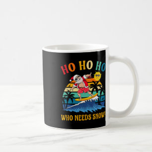 Taza De Café Navidad En Julio Santa Divertido Surfista Playa De