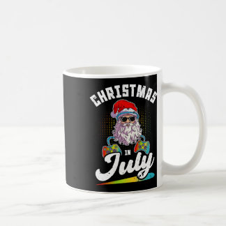 Taza De Café Navidad En Julio Santa Gamer Solteros Playa Verano