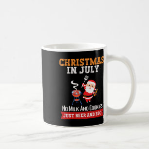 Taza De Café Navidad En Julio Sin Leche Solo Cerveza Bbq Santa