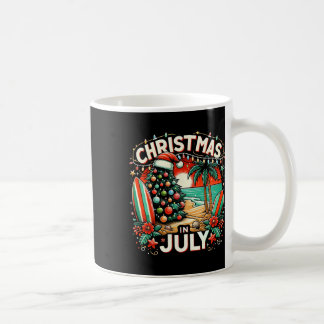 Taza De Café Navidad En Julio Vacaciones De Verano En La Playa 