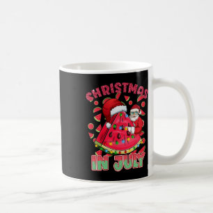 Taza De Café Navidad En Julio Xmas Sandía Santa Playa Vaca