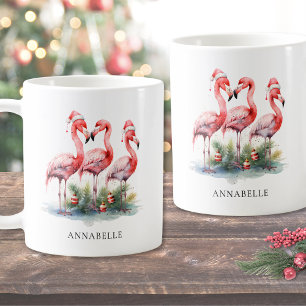 Taza De Café Navidad en la playa tropical personalizada