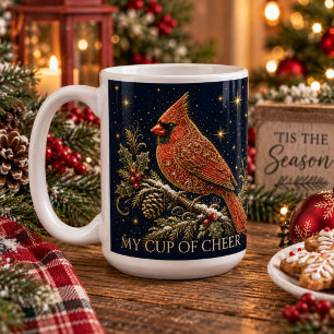 Taza De Café Navidad en las Estrellas Cardenal Rojo