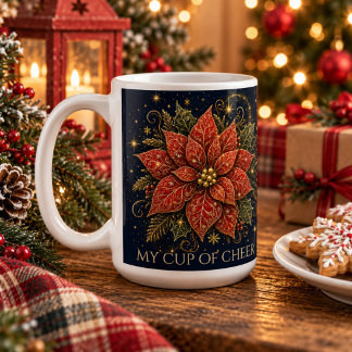 Taza De Café Navidad en las Estrellas | Flor de Pascua