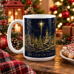Taza De Café Navidad en las Estrellas   Pueblo Navideño