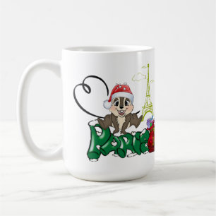 Taza De Café navidad en parís con ardilla