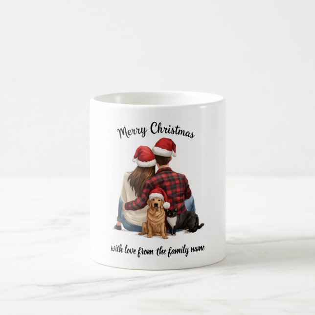Taza De Café Navidad Familiar Personalizada 2025 (Centro)