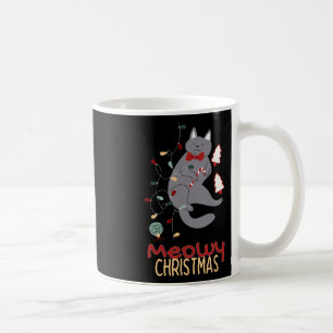 Taza De Café Navidad Felina Luces de Navidad de Gato1