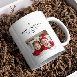 Taza De Café "Navidad Feliz personalizada con foto y nombre