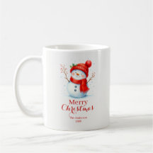 Navidad Feliz Personalizada Muñeco de Nieve Año Pe