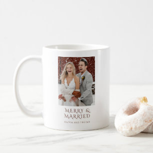 Taza De Café Navidad Feliz y Casada Foto de Vacaciones
