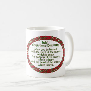 Taza De Café Navidad irlandés que bendice, día de fiesta