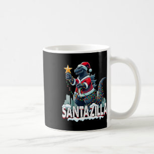 Taza De Café Navidad Kaiju Santazilla Monstruo Japonés Dinosa