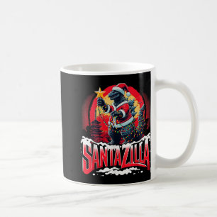 Taza De Café Navidad Kaiju Santazilla Monstruo Japonés Dinosa