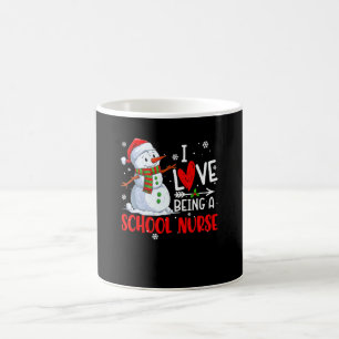 Taza De Café Navidad Me Encanta Ser Enfermera Escolar Muñeco de