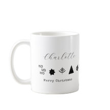 Navidad Minimalista Moderna Elegante Blanco Negro