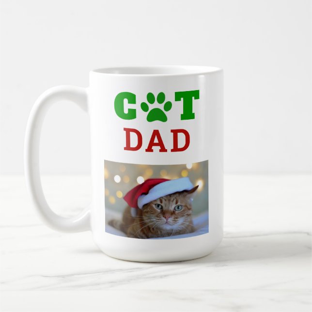 Taza De Café Navidad papá papá pintó foto de copo de nieve (Izquierda)