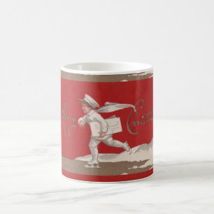 Taza De Café Navidad patinador de Thunder_Cove del vintage del