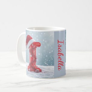 Taza De Café Navidad personalizada con nombre y inicial persona