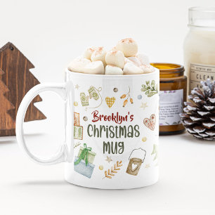 Taza De Café Navidad Personalizada 'cosas favoritas' Lindo