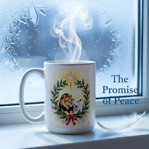 Taza De Café Navidad Religiosa El León y el Cordero con Sta