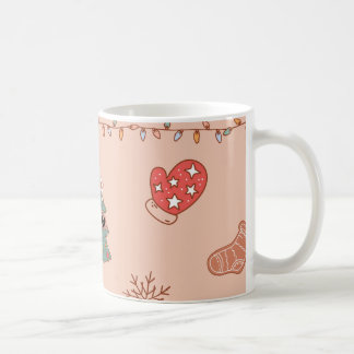 Taza De Café Navidad Retro Nostálgica Pastel Adorable