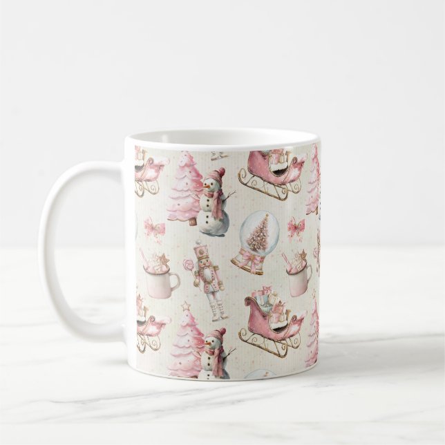 Taza De Café Navidad Rosa  (Izquierda)