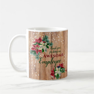 Taza De Café Navidad Rústica Agradecimiento a Empleados Floral
