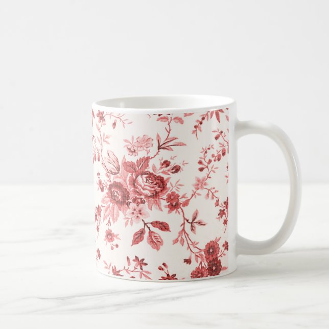 Taza De Café Navidad Toile lamentable rojo (Derecha)