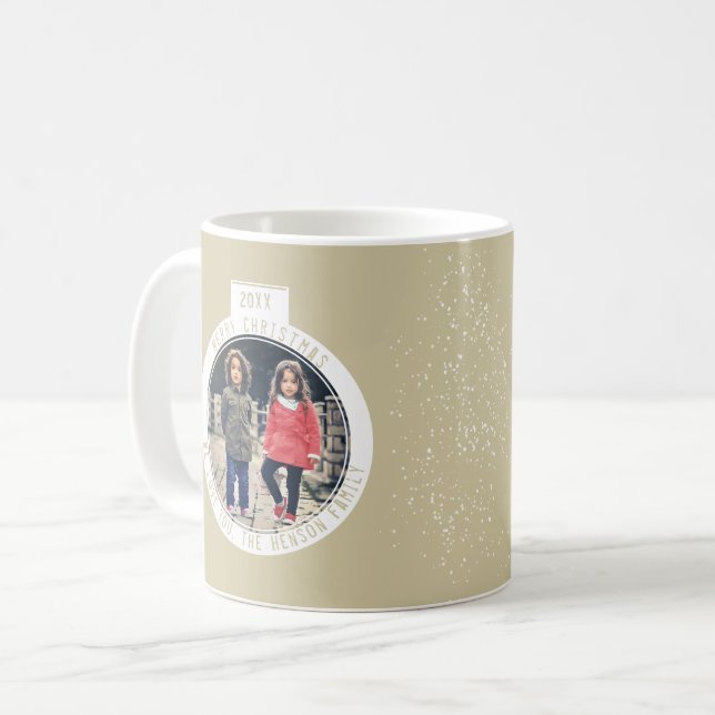Taza De Café Navidad Tree Ball Beige Foto festividad (Anverso izquierdo)