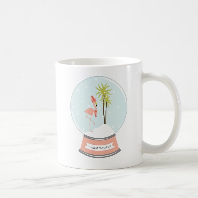 Taza De Café Navidad tropical del flamenco de la isla - rosa (Derecha)
