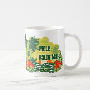 Taza De Café Navidad tropical del Hawaiian de la isla de Mele