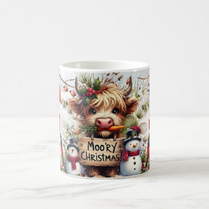 Taza De Café Navidad Vaca de las Tierras Altas, Fiesta Invernal