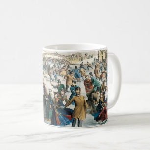 Taza De Café Navidad Victoriana Central Park Currier & Ives