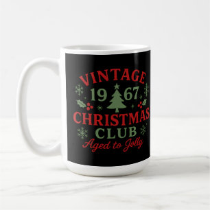 Taza De Café Navidad Vintage 1967 Club Envejecido a Alegre Retr