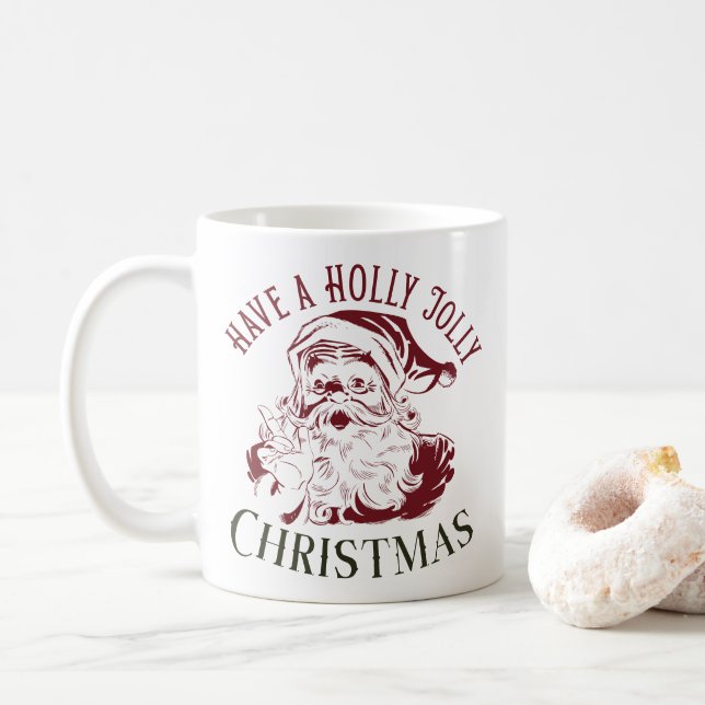 Taza De Café Navidad Vintage Alegre (Con donut)