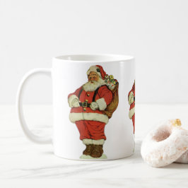 Taza De Café Navidad vintage, Santa Claus victoriano con juguet
