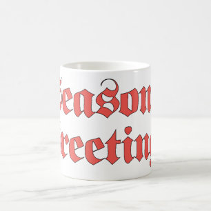 Taza De Café Navidad vintage, textos de saludos de temporada en