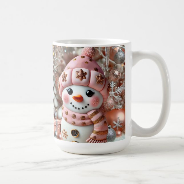 Taza De Café navidades 3D Snowman Coffee Mug (Derecha)